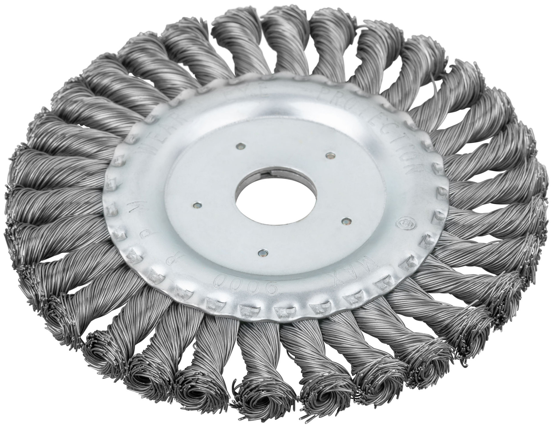 Корщетка-колесо, посадочный диаметр 22,2 мм, стальная витая проволока 150 мм (39105)