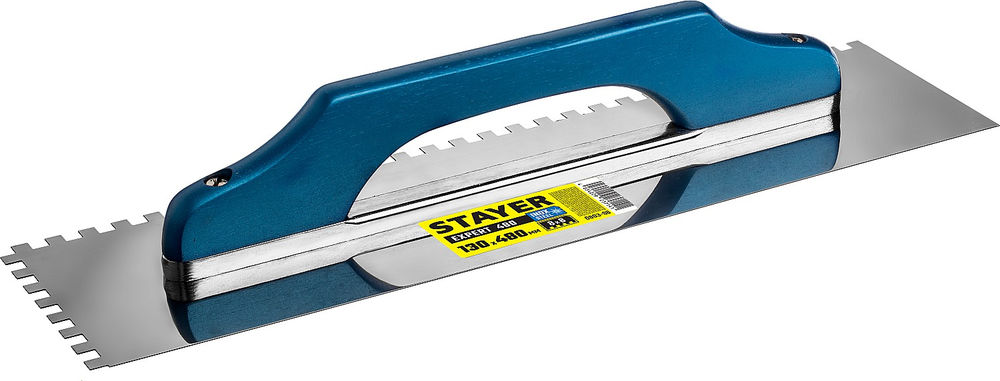 Гладилка штукатурная Expert 480, 130 х 480 мм, зуб 8 х 8 мм STAYER Professional 0803-08