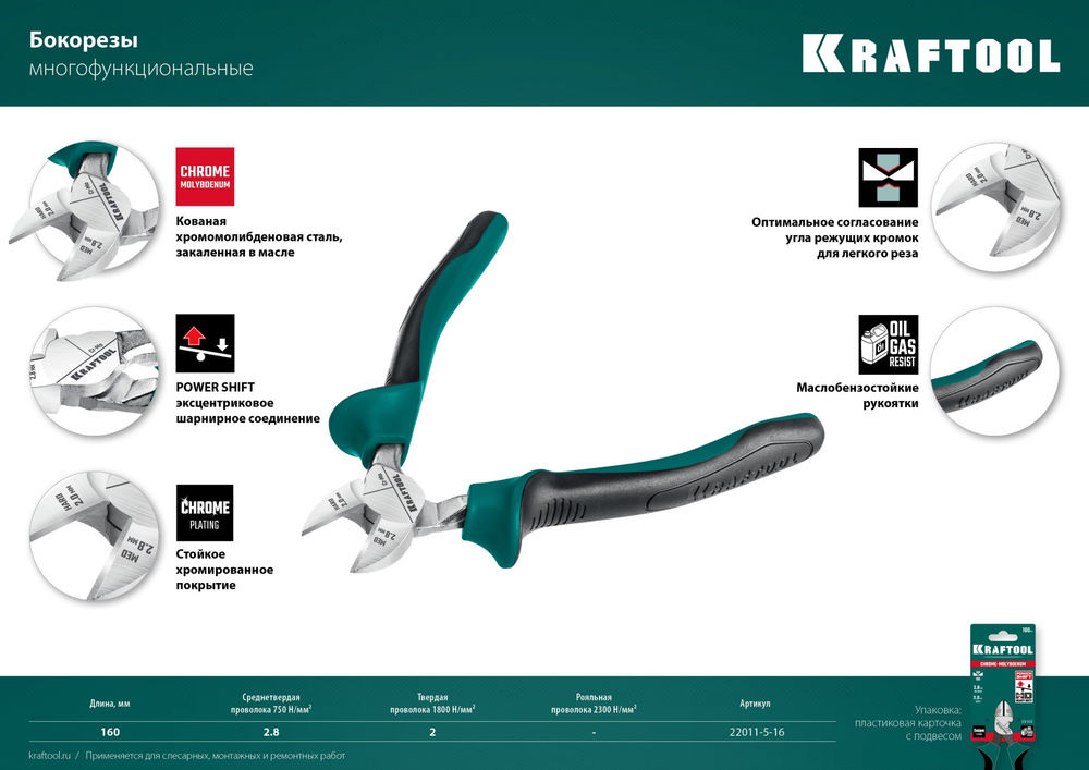 Бокорезы 160 мм KRAFTOOL 22011-5-16