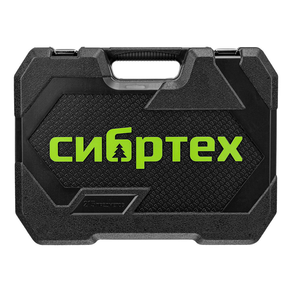Набор инструментов, 1/2, 3/8, 1/4, пластиковый кейс 215 предм. Сибртех