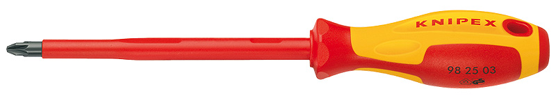 Отвёртка VDE Pozidriv PZ1 x 80 мм, длина 187 мм, диэлектрическая (KN-982501)