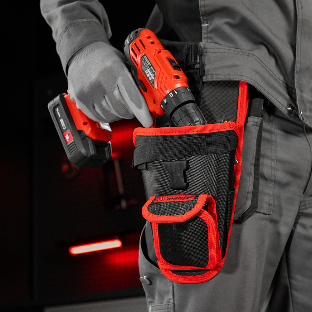 Кобура для шуруповерта с карманом для бит и сверл Matrix