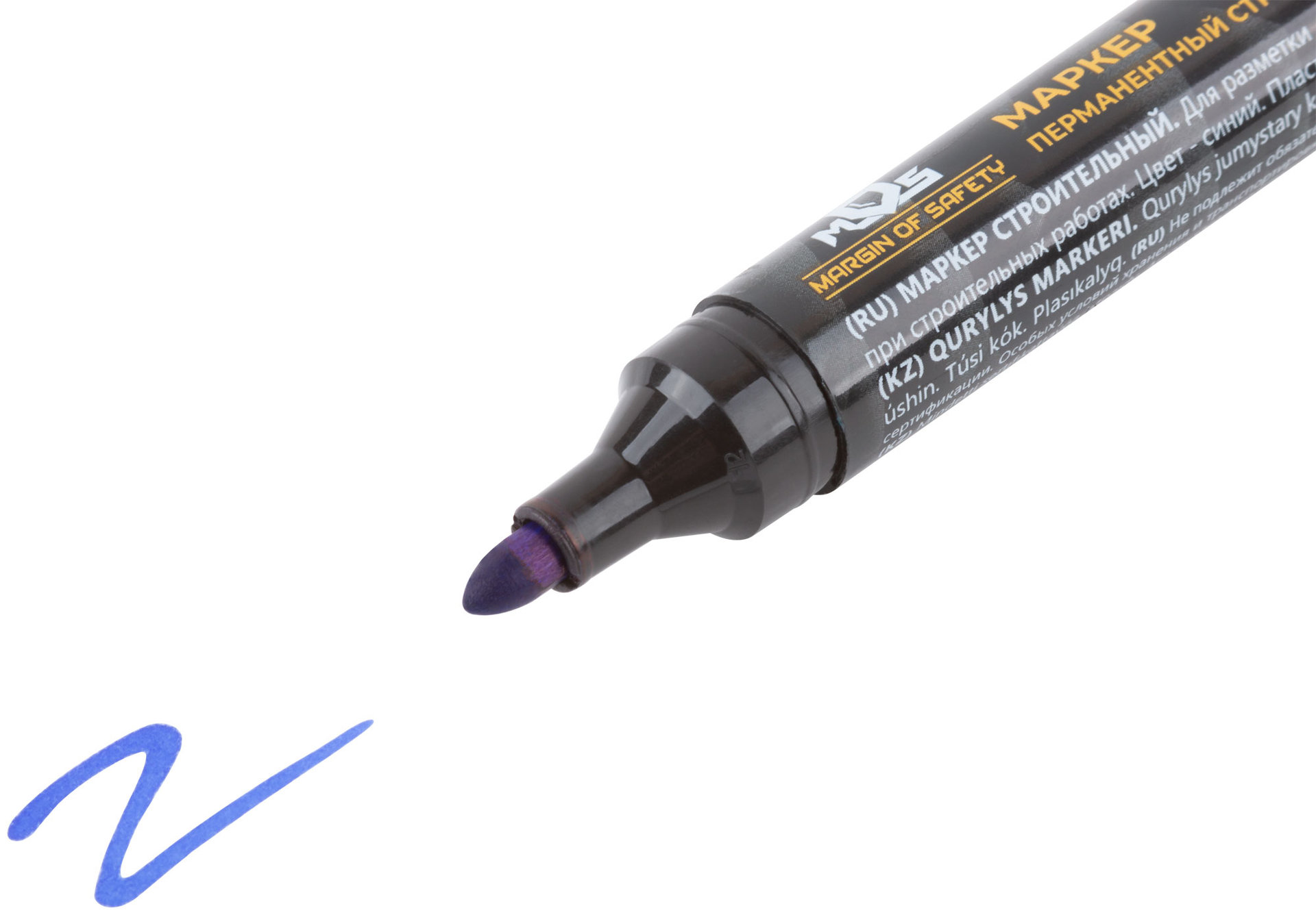 Маркер перманентный строительный, синий (04369М)