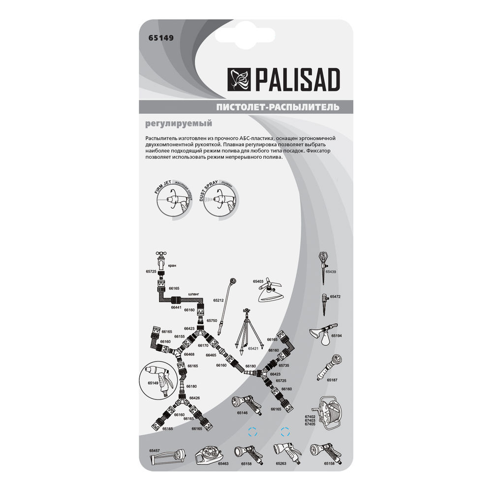 Пистолет-распылитель, регулируемый, эргономичной формы Palisad (65149)