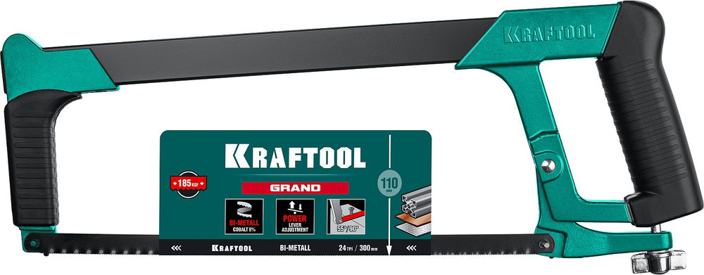 Ножовка по металлу 300 мм обрезиненная ручка, полотно Bi-Metal GRAND KRAFTOOL 15801