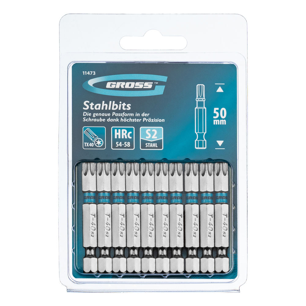 Бита Torx 40 х 50, сталь S2, 10 шт. Gross (11473)