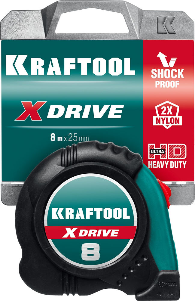 Рулетка 8 м х 25 мм X-Drive KRAFTOOL 34122-08