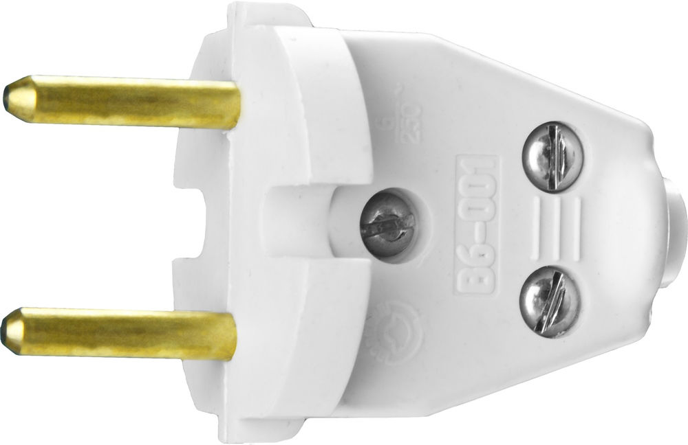 Прямая вилка белая 220 В IP44 СИБИН 55152-W