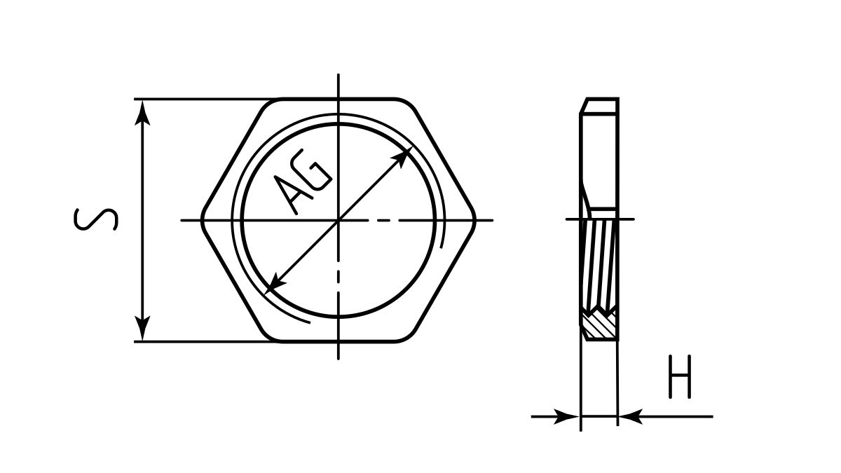 Гайка латунная ГП-М16 (Fortisflex) (88231)