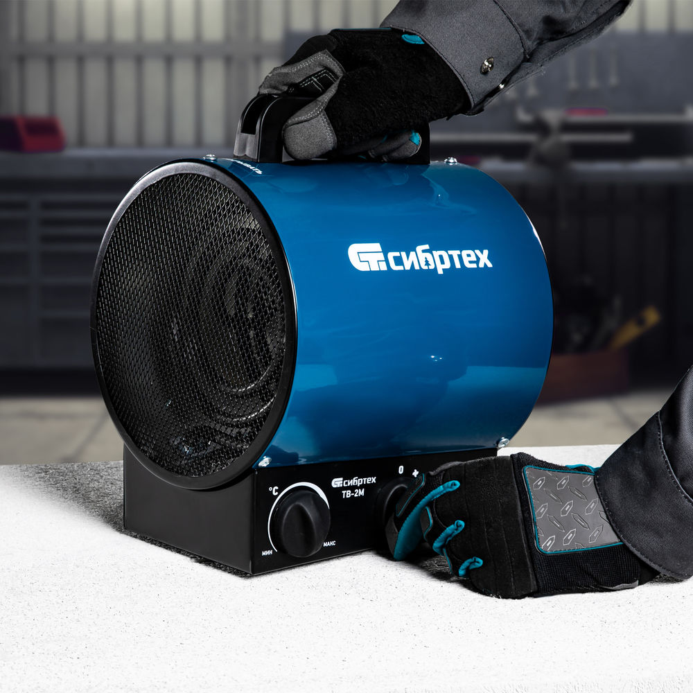 Тепловая пушка ТВ-2М (тепловентилятор), 230 В, 2 режима: вентилятор / 2000 Вт Сибртех (96436)