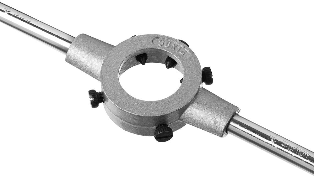 Плашкодержатель 38 мм для M12-M14 со стопорными винтами ЗУБР 28142-38