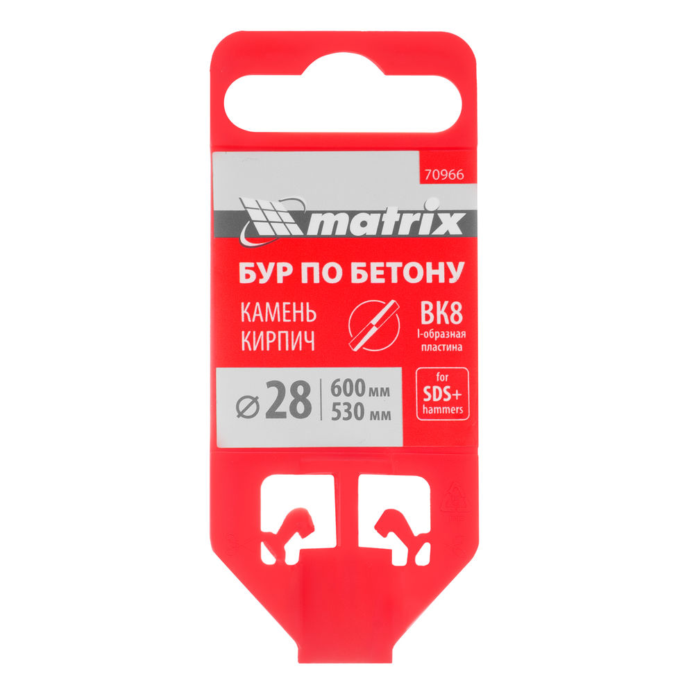 Бур по бетону, 28 x 600 мм, SDS Plus Matrix (70966)