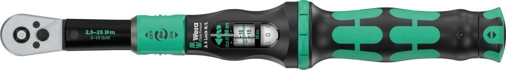 Click-Torque Lock A 5 R/L Ключ динамометрический регулируемый, 1/4 квадрат, 2.5-25 Нм ±4%, 299 мм, функция отключения затяжки (Torque Lock), для правой и левой затяжки (WE-075693)
