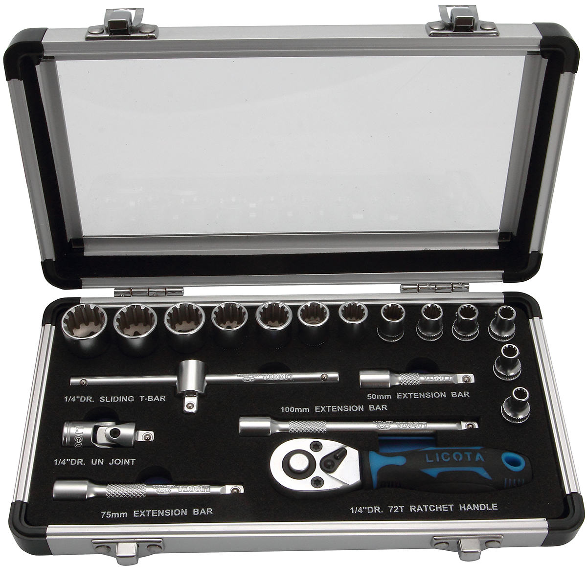 Набор головок 19 пр spline 1/4 Licota ALM-3001