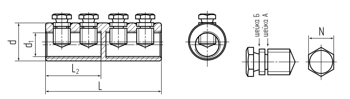 Соединитель болтовой 4СБ-150/240 (КВТ) (65815)