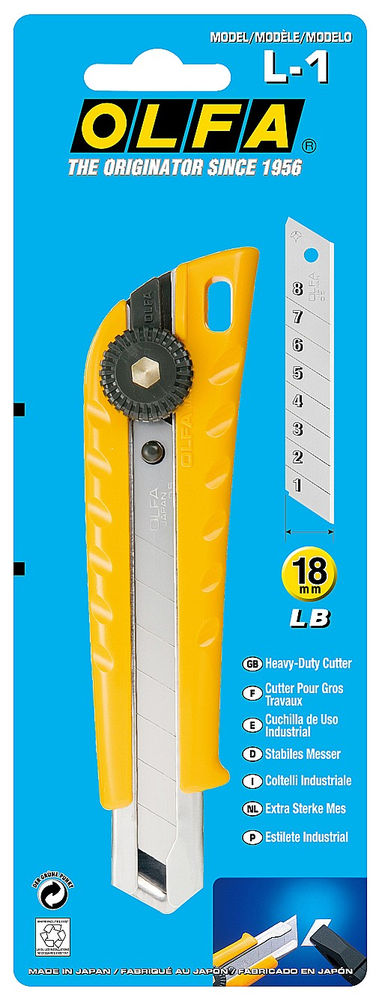 Нож с выдвижным лезвием 18 мм OLFA OL-L-1
