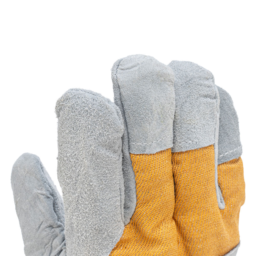 Перчатки спилковые комбинированные, усиленные, утолщенные, размер XL, Сибртех (679032)