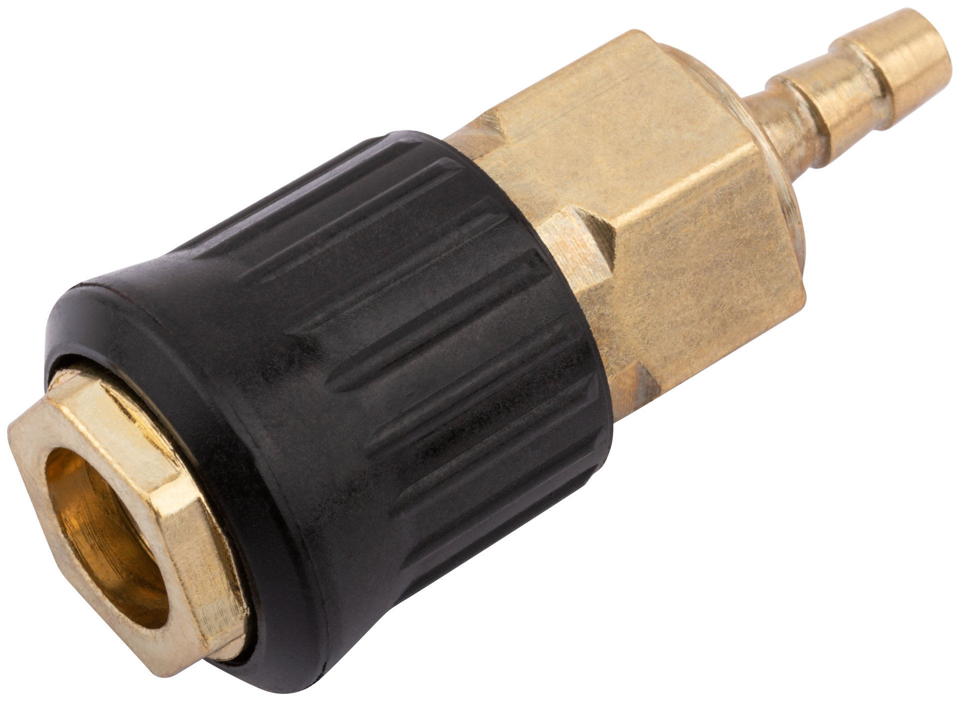 Адаптер быстросъемный с запорным клапаном с елочкой 6 мм (81155)