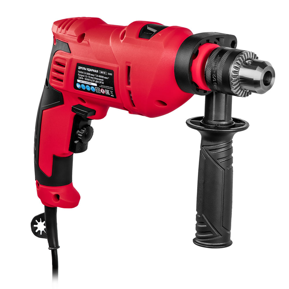 Дрель ударная MID-750, 750 Вт, 0-3000 об/мин, 0-48000 уд/мин MTX (26382)