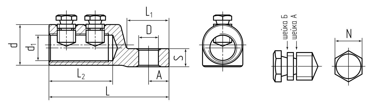 Наконечник болтовой 2НБ-25/50 (КВТ) (65817)