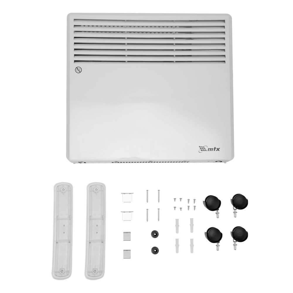 Конвектор электрический CH-1000, 1000 Вт, X-образный нагреватель, термостат, колеса MTX (98105)