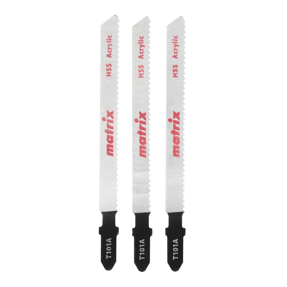 Полотна для электролобзика по пластику, 3 шт, T101A, 72 x 2 мм, HSS Matrix