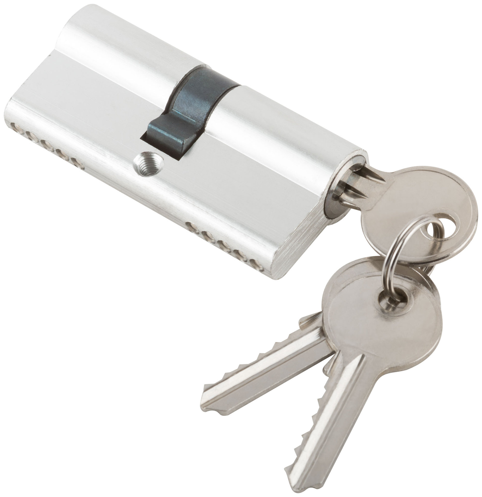 Цилиндровый механизм Фабрика замков 70 мм, ключ-ключ, хром (67205)