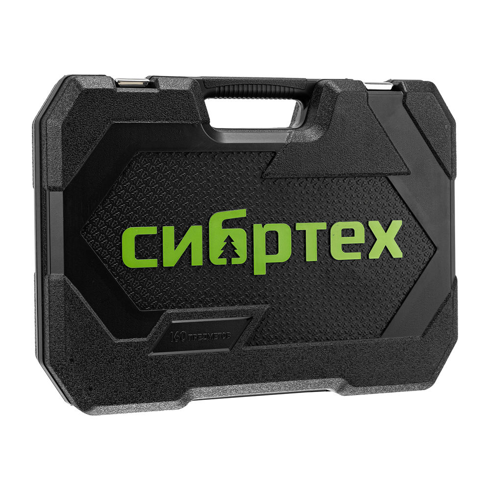 Набор инструментов, 1/2, 3/8, 1/4, пластиковый кейс 160 предм. Сибртех