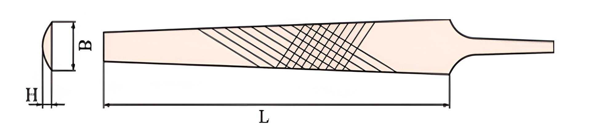 Напильник полукруглый 28х300мм BeCu искробезопасный 218-1008, HORTZ