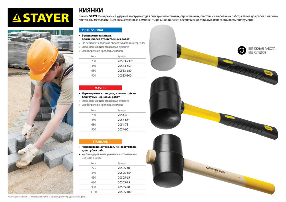 Киянка резиновая чёрная 680 г Professional STAYER 2054-75