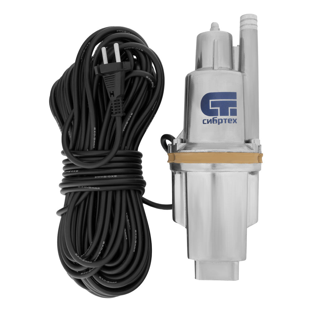 Вибрационный насос СВН300-25, верхний забор, 300 Вт, напор 75 м, 1200 л/ч, кабель 25 м Сибртех (99303)