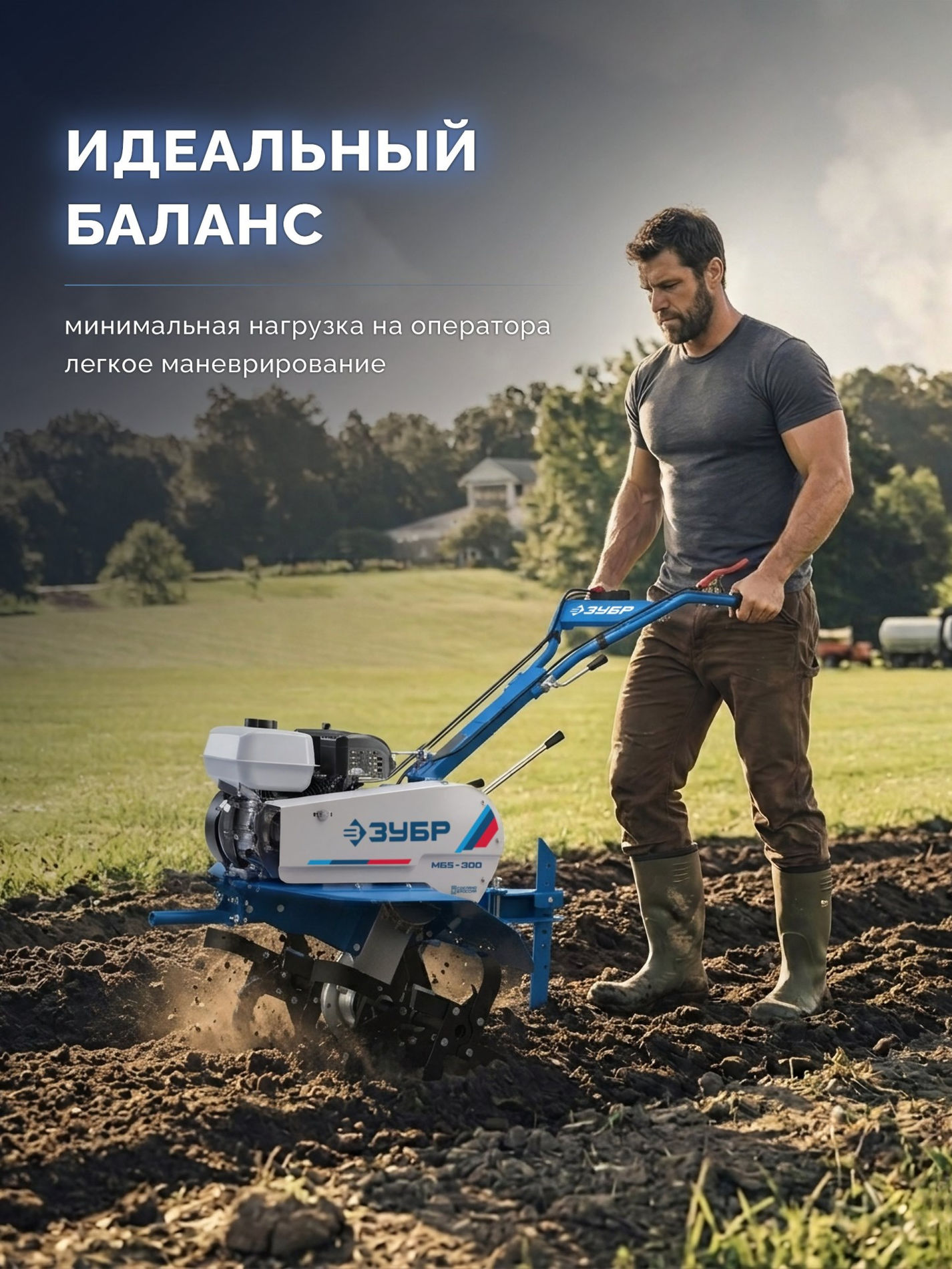 ЗУБР АР-5 редуктор, 6 скоростей, мотоблок бензиновый, Профессионал (МБ5-300)