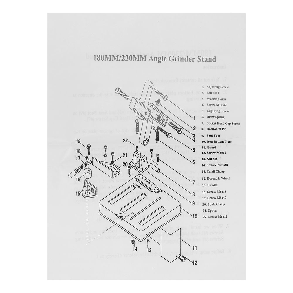 Станок для крепления УШМ COS-230 Sparta (934205)