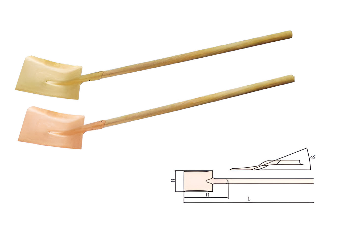 Лопата совковая с черенком, искробезопасный сплав AlCu 198A-1002, HORTZ