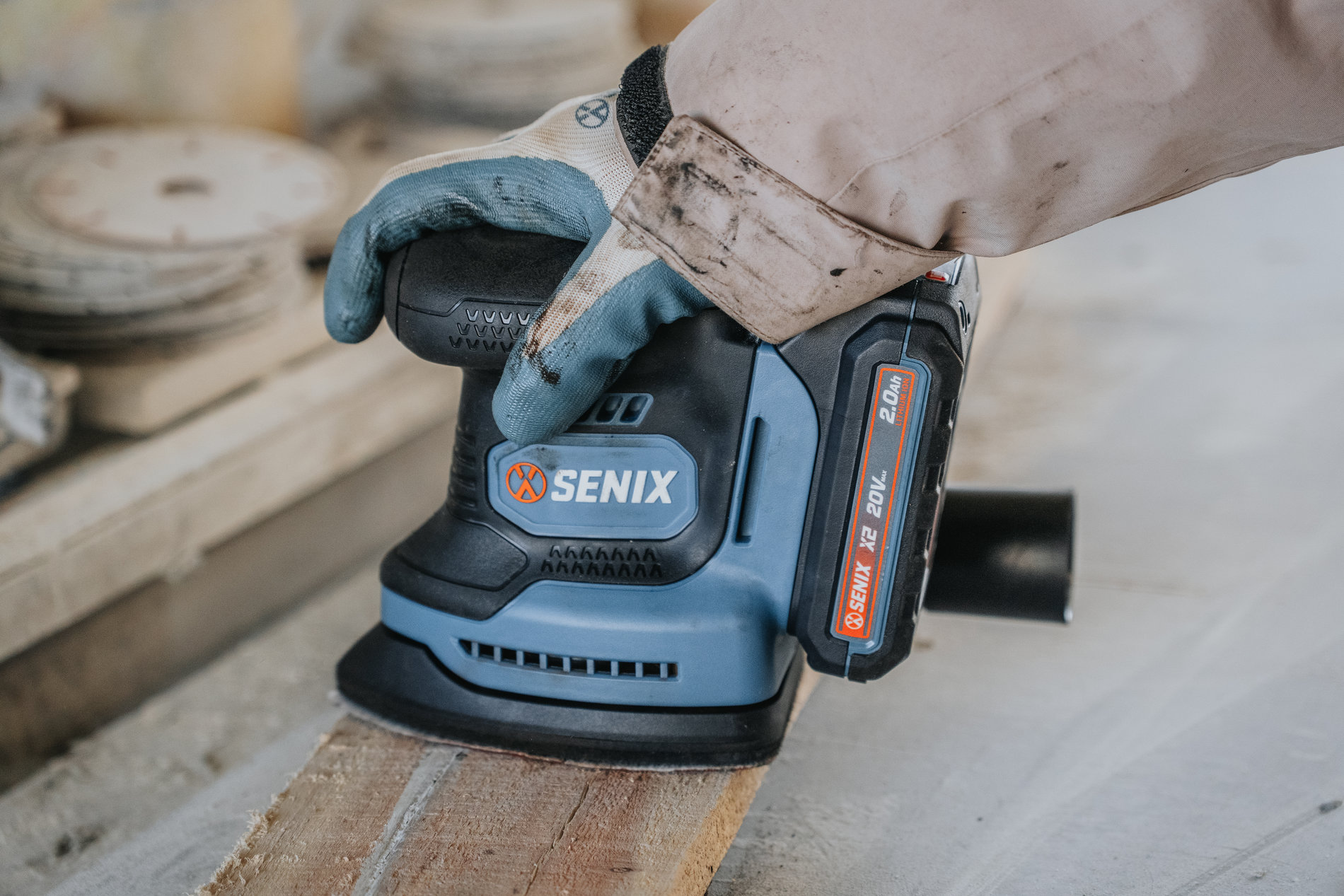 Дельта шлифмашина, с 1 АКБ, 1 ЗУ X2 20В