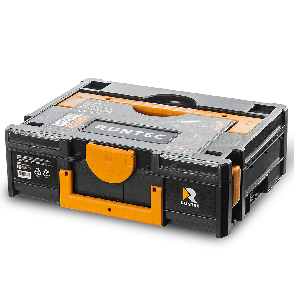 Гайковерт ударный аккумуляторный PRO 3/4, 20В, 2*6Ач, 1600Нм RUNTEC RT-IW1600