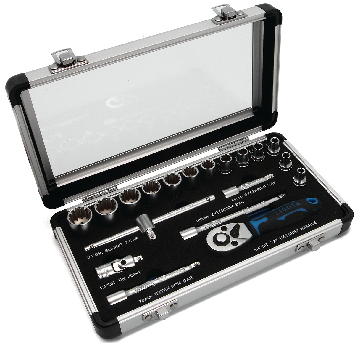 Набор головок 19 пр spline 1/4 Licota ALM-3001