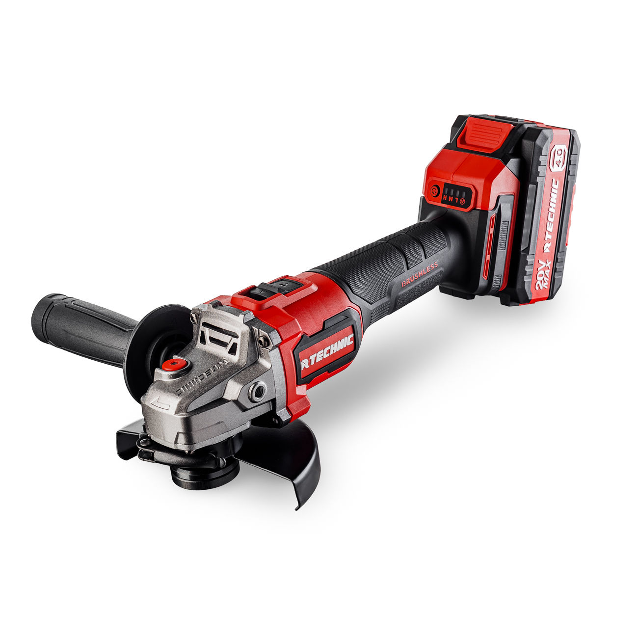 RUNTEC RT-AG1100T Шлифмашина угловая аккумуляторная RUNTEC TECHNIC 125 мм, 20В, 2*4Ач, 1100Вт (RT-AG1100T)