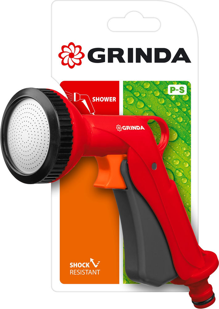 Поливочный пистолет P-S, душевой, курок спереди, пластиковый GRINDA 8-427365_z01