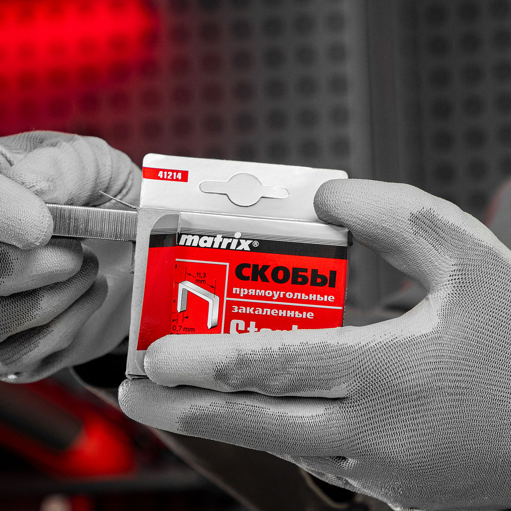 Скобы, 14 мм, для мебельного степлера, закаленные, тип 53, 1000 шт Matrix (41214)