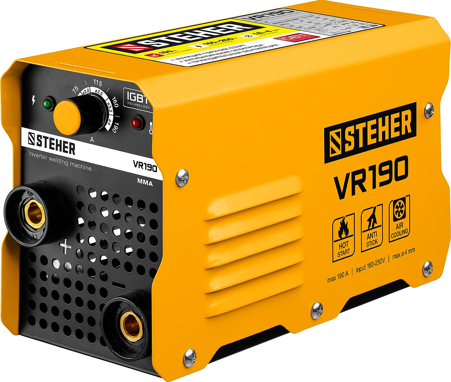 Аппарат сварочный инверторный ММА STEHER 190 А макс. электрод O 4.0 мм VR-190  