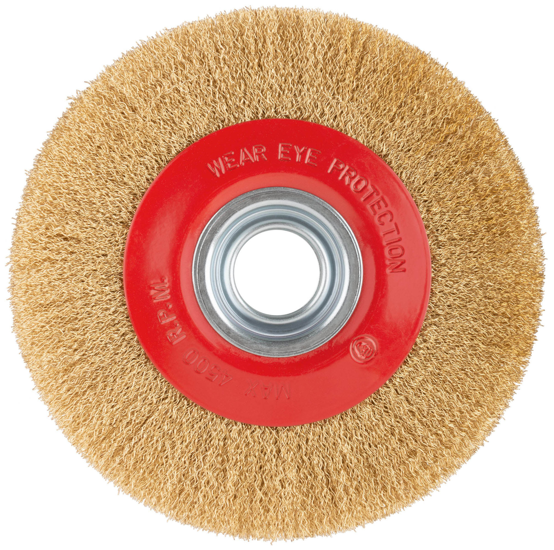 Корщетка-колесо, стальная латунированная волнистая проволока 200 мм (39016)