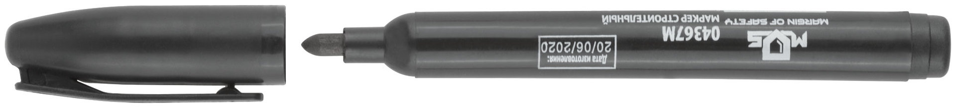 Маркер перманентный строительный, черный (04367М)