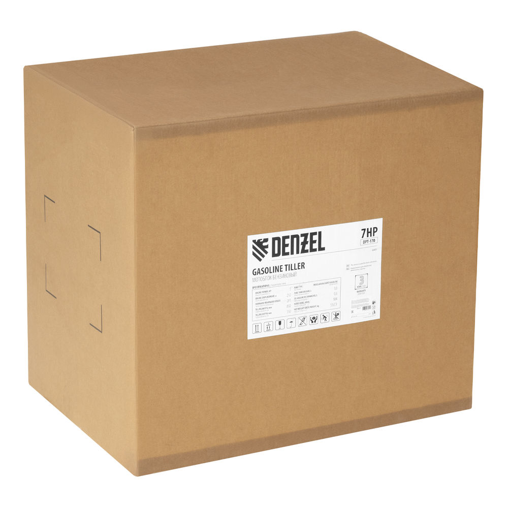 Мотоблок DPT-170, 7 л.с., ремен.сцеп, шир 85 см, глуб 35 см,фрез 3х3,ШОМ,скор 2В/1Н,кол 8 Denzel (56431)