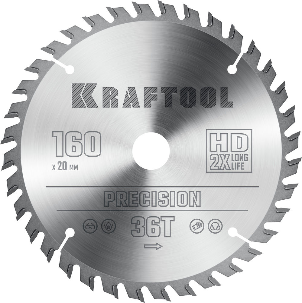 Пильный диск по дереву Precision, 160 х 20 мм, 36Т KRAFTOOL 36952-160-20