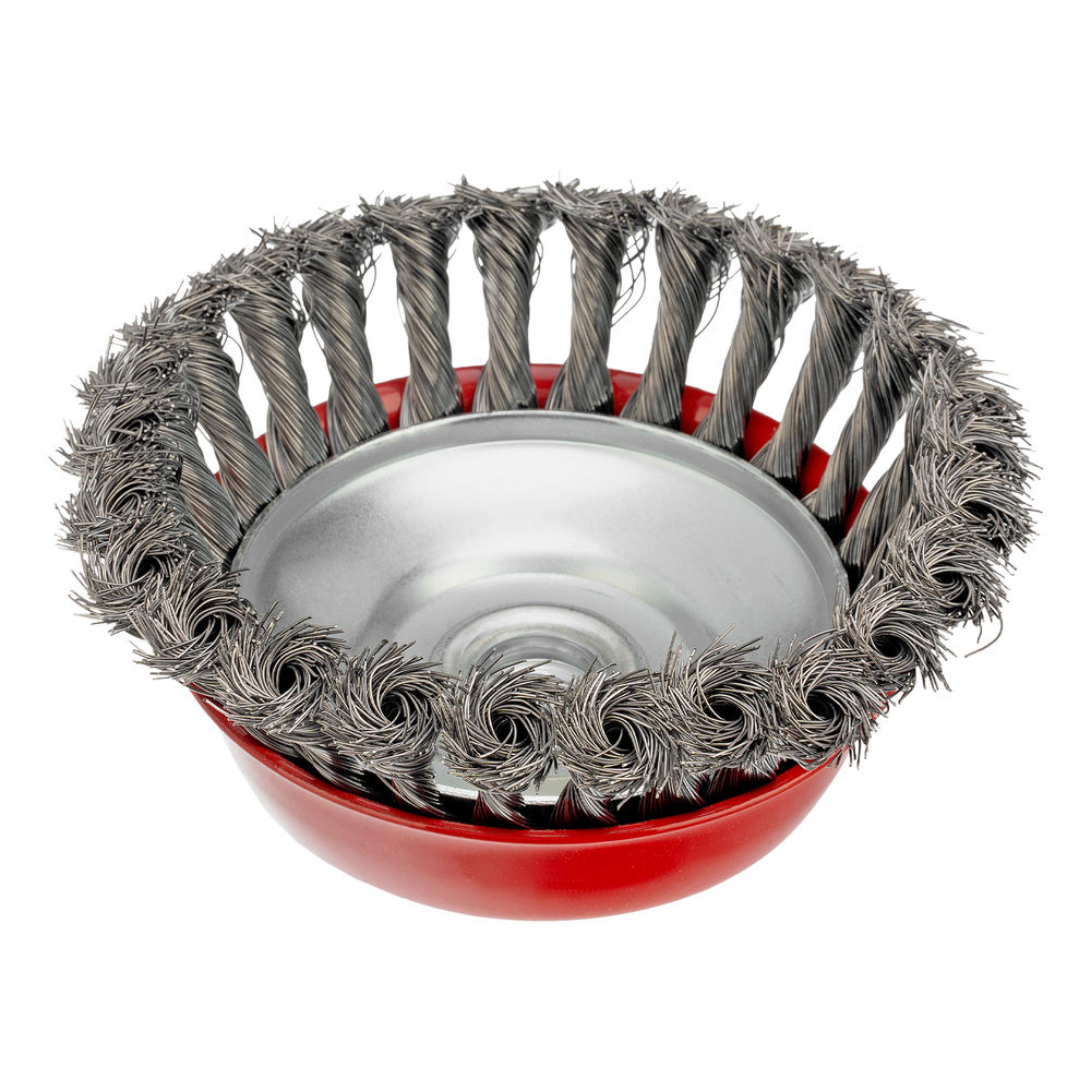 Щетка для УШМ, 125 мм, М14, чашка, крученая проволока 0.35 мм Matrix (74617)