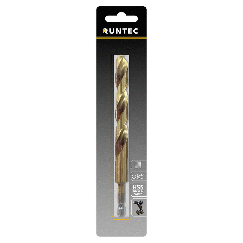 Сверло по металлу Runtec HSS-TiN 10 x 133мм HEX 1/4 RUNTEC RT-DS10