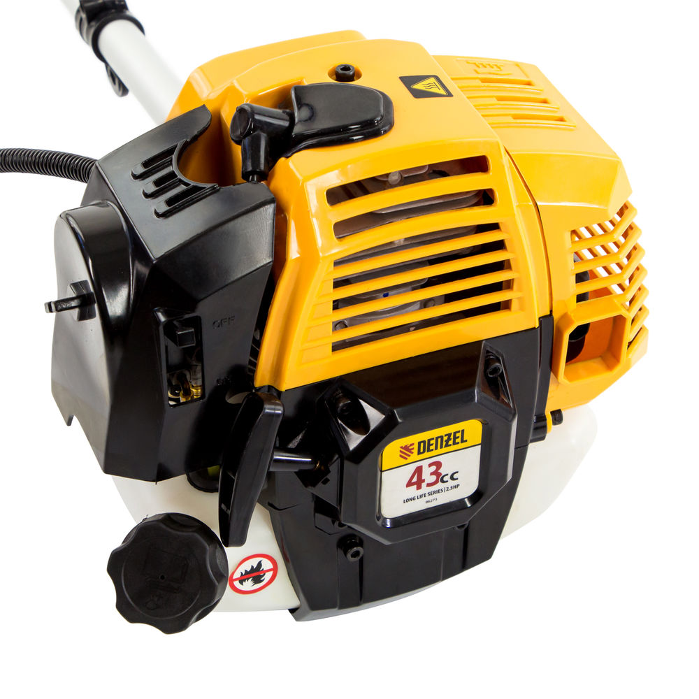 Триммер бензиновый DR-43, 43 см3, неразъемная штанга, состоит из 2 частей Denzel (96273)