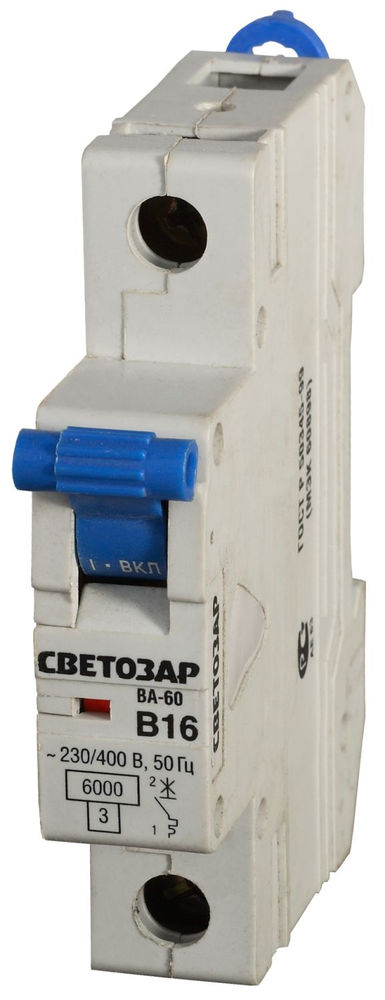 Автоматический выключатель ВА-60, 1P, 32А, B, 6кА СВЕТОЗАР SV-49051-32-B