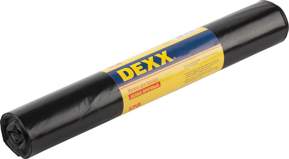 Мусорные мешки 120 л, 10 шт, черные DEXX 39151-120